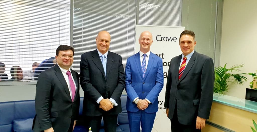 CEO Crowe Global David Mellor with Managing Partners of Crowe CRS, Moscow, Russia. 